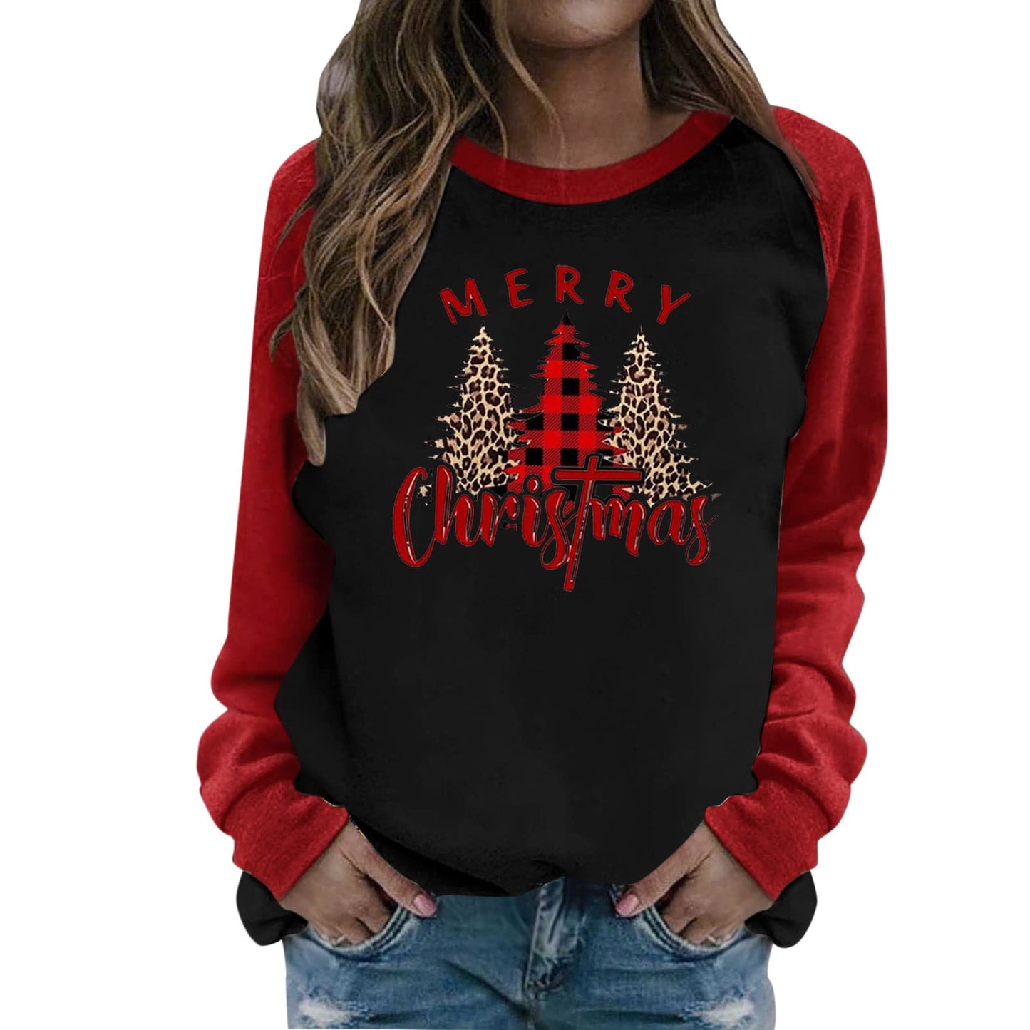 Women's Sweatshirt with Festive Christmas Motifs