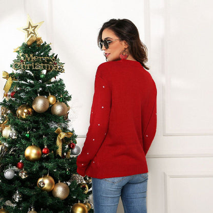 Women's Christmas Sweater with Cute Penguin Motif and Festive Design R&B