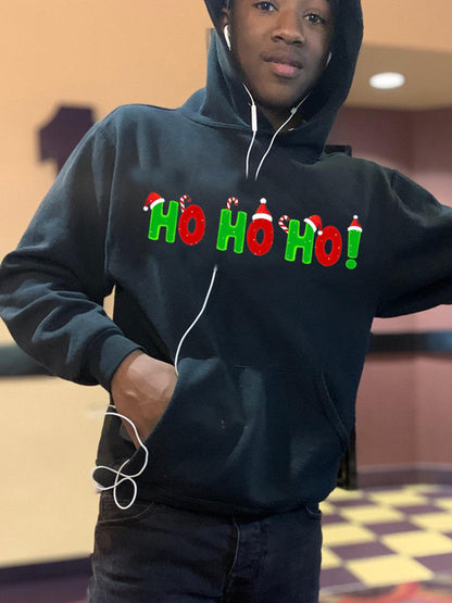 Men's Hoodie with Festive Lettering