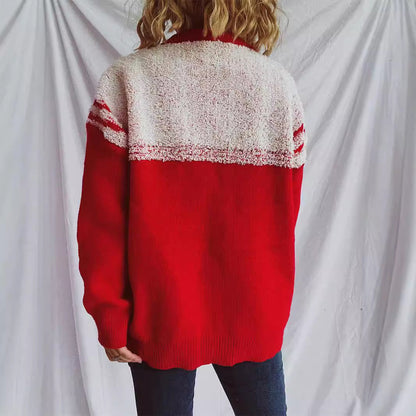 Women's Knit Sweater with Festive Design and Soft Material R&B