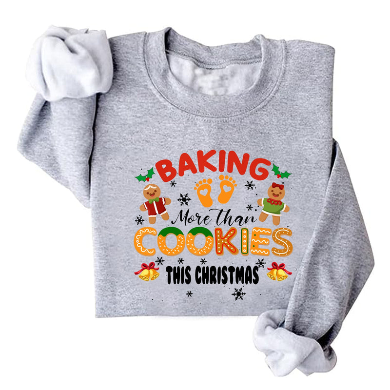 Women's Sweatshirt with Soft Fleece Lining and Cheerful Christmas Print