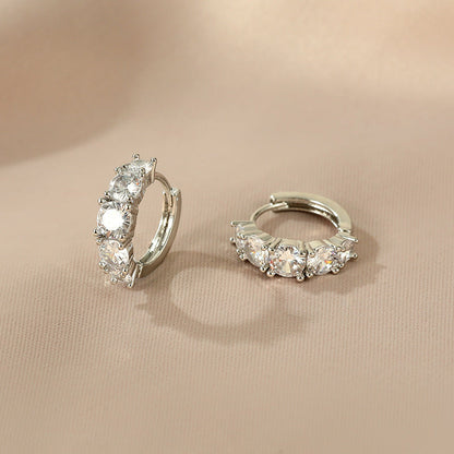 Josette Inlaid Zircon Circle Earrings