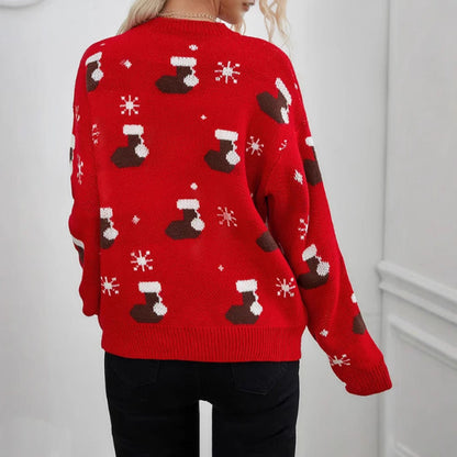 Women's Cozy Christmas Sweater with Festive Motif R&B