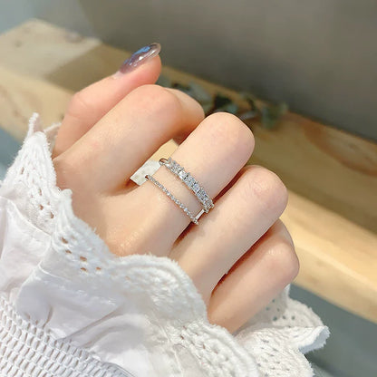 Dainty Leaf Zircon Open Ring