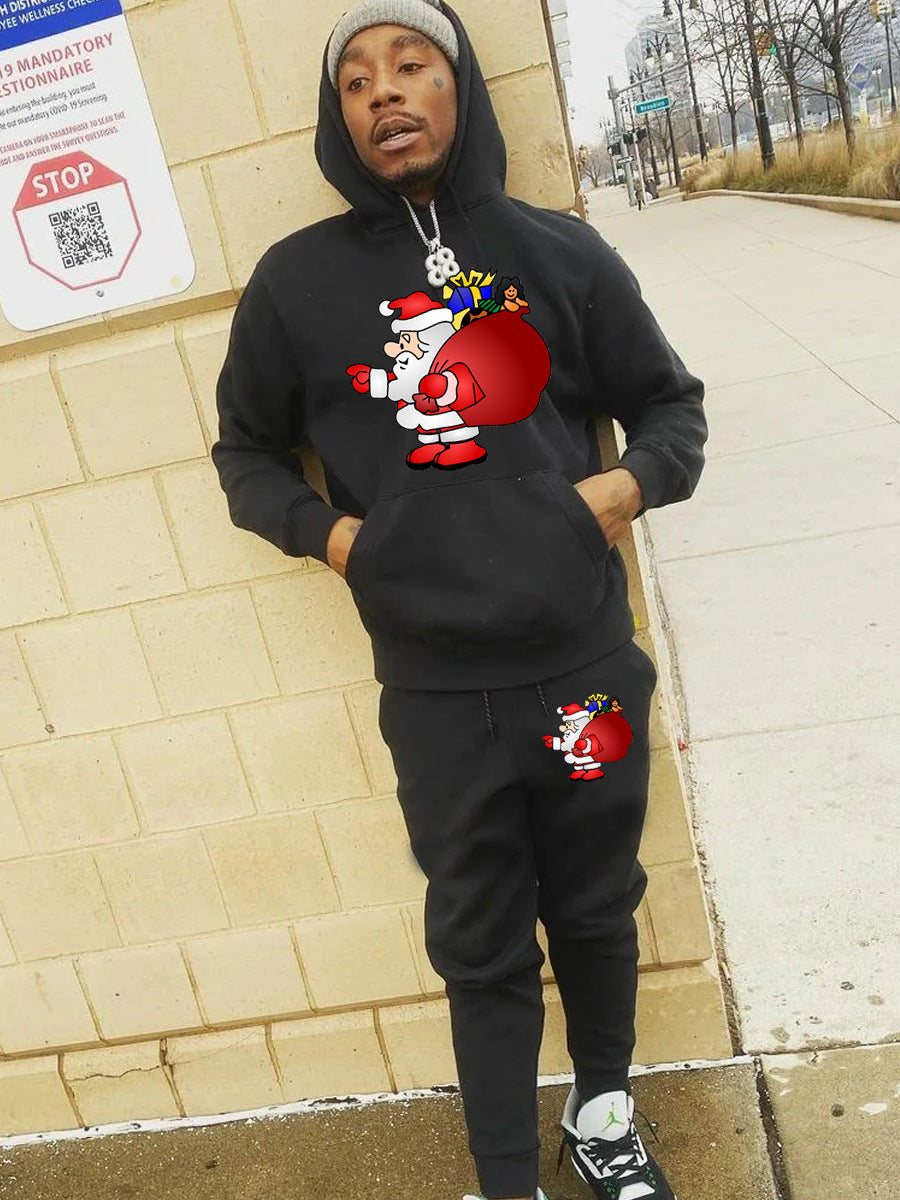 Women's Casual Sweatsuit with Festive Christmas Motif