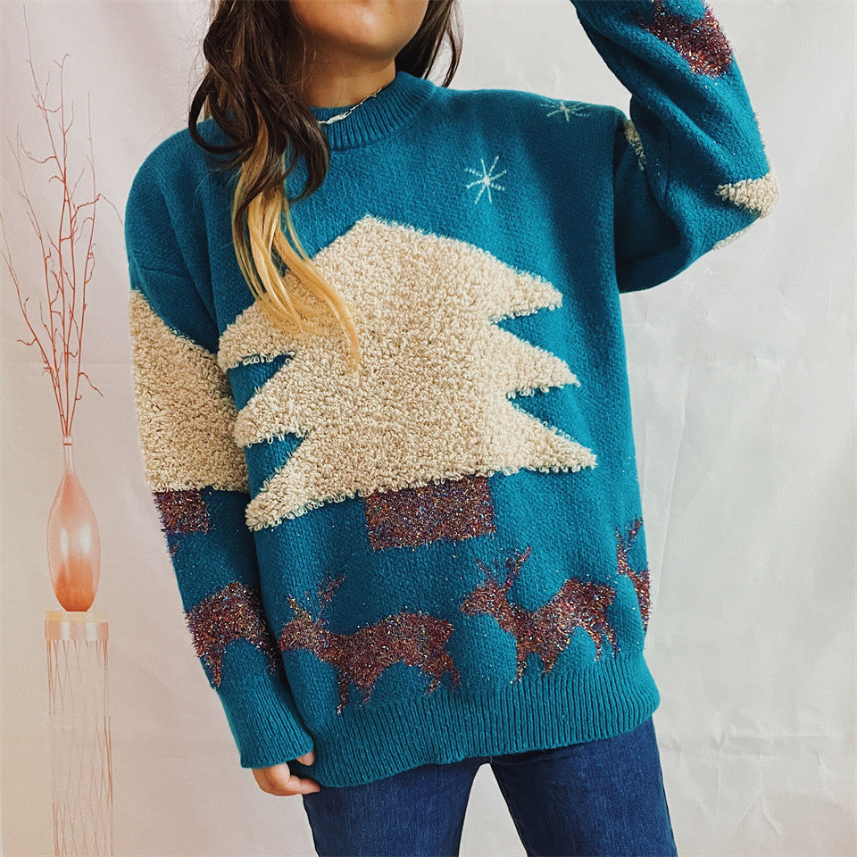 Women's Cozy Winter Sweater with Festive Design