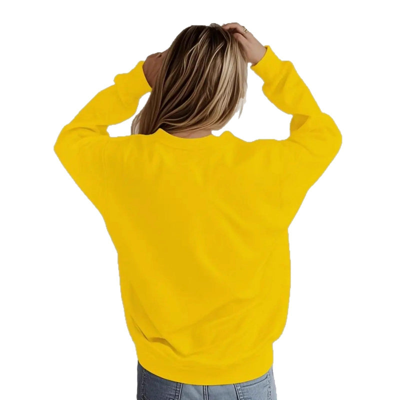 Women's Sweatshirt with Soft Lining and Festive Wine Motif
