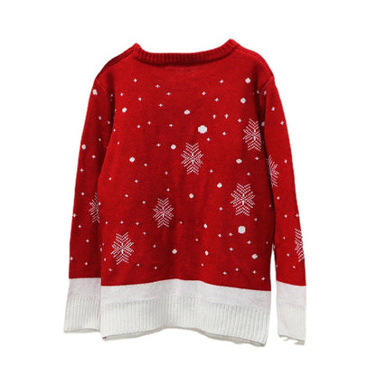 Women's Christmas Sweater with Cheerful Reindeer Design and Soft Material R&B