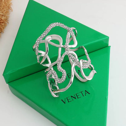 Rhinestone Vine Twisted Bangle Bracelet