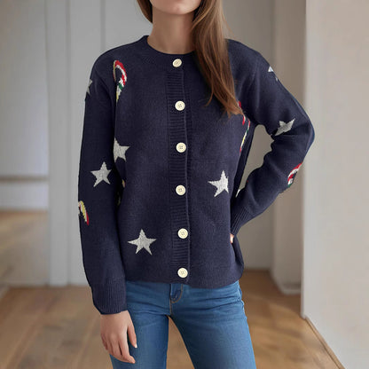 Women's Cardigan with Festive Designer Print