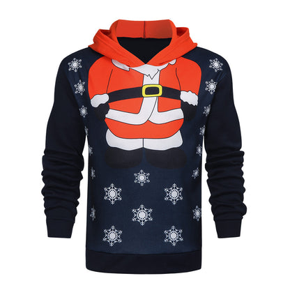 Women's Christmas Hoodie with Festive Motif and Hood