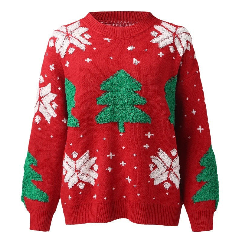 Women's Sweater with Festive Fir Tree Design R&B