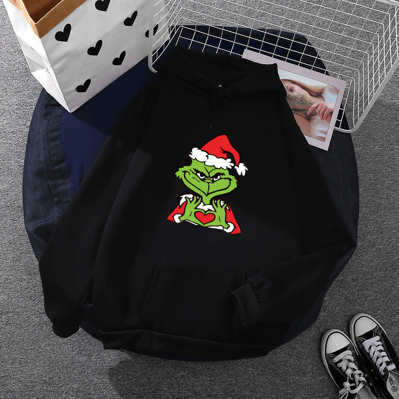Women's Comfortable Hoodie with Grinch Motif
