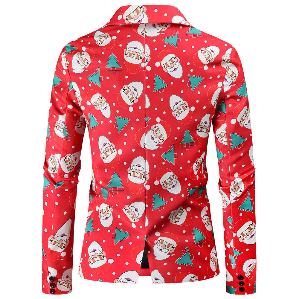 Men's Festive Blazer with Cheerful Christmas Design R&B