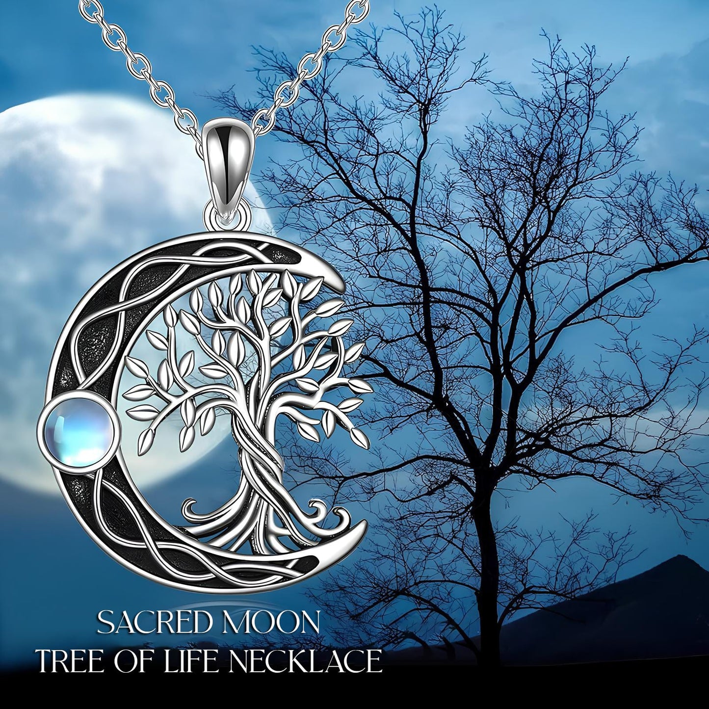 Sacred Moon Tree of Life Necklace