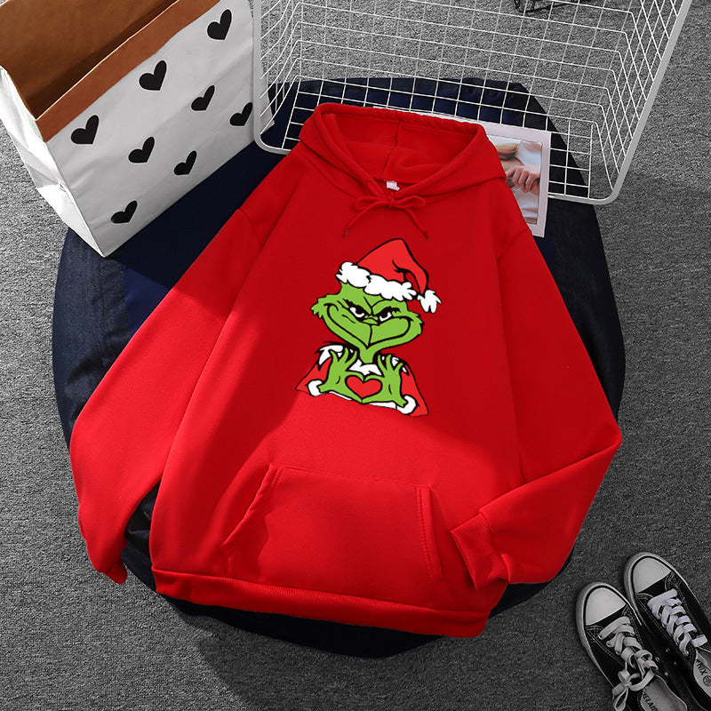 Women's Comfortable Hoodie with Grinch Motif