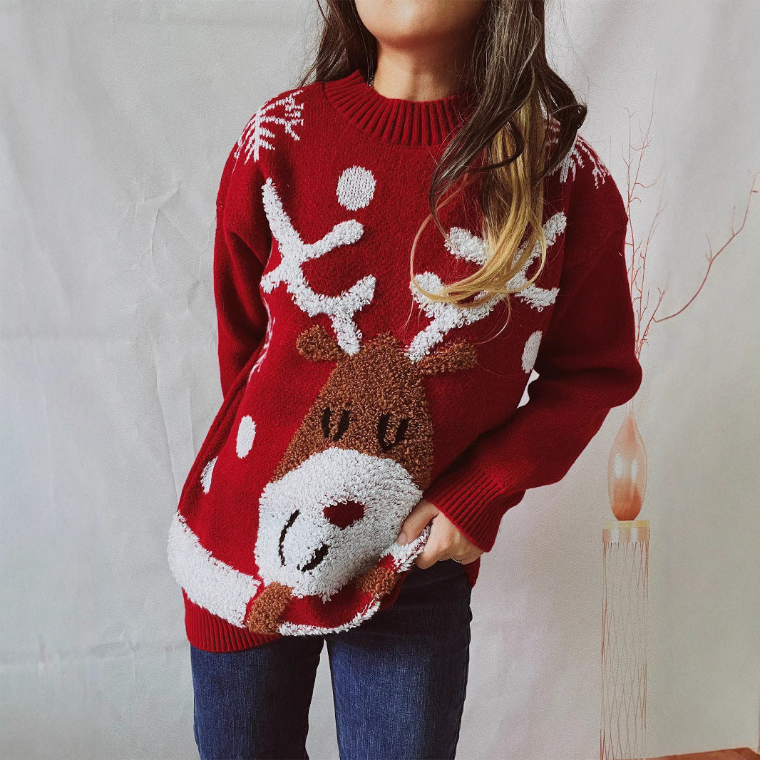 Women's Cozy Christmas Sweater with Fun Reindeer Motif