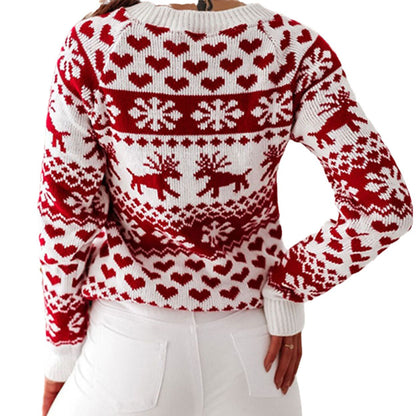 Women's Cozy Christmas Sweater with Traditional Pattern