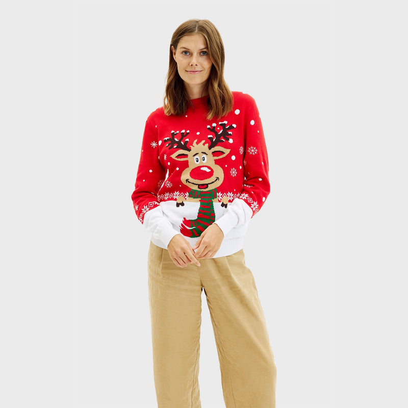 Rudolph's Christmas Sweater Red Women's