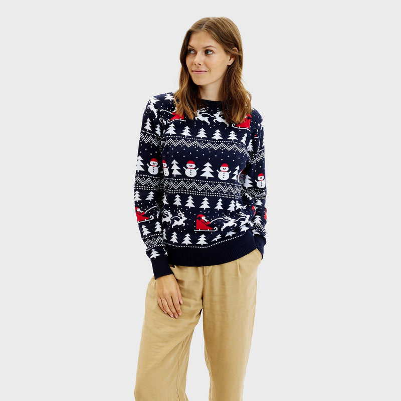 The Stylish Christmas Sweater Navy Women's