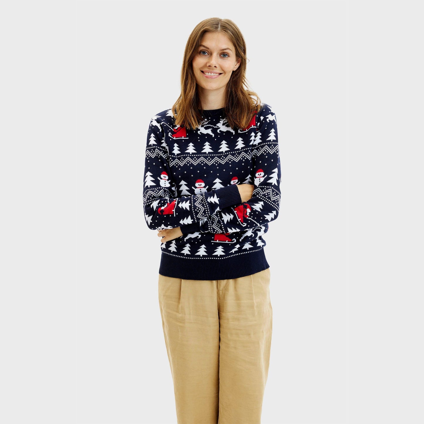 The Stylish Christmas Sweater Navy Women's