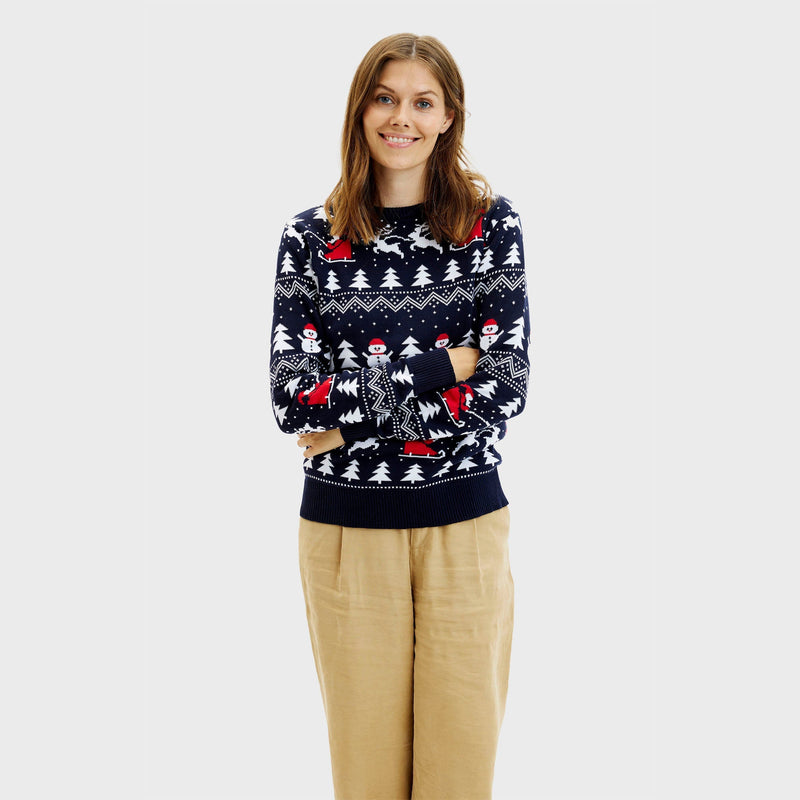 The Stylish Christmas Sweater Navy Women's
