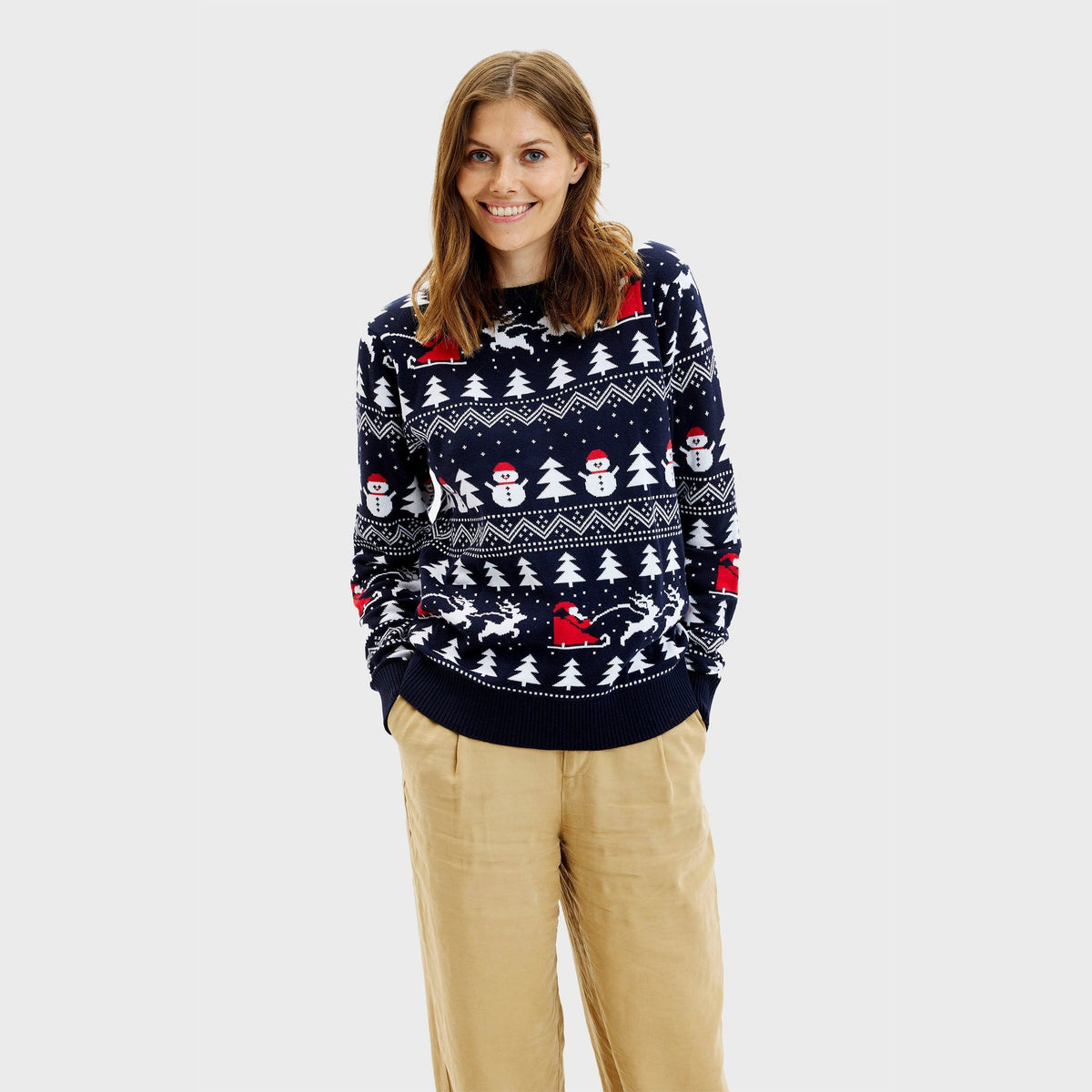 The Stylish Christmas Sweater Navy Women's