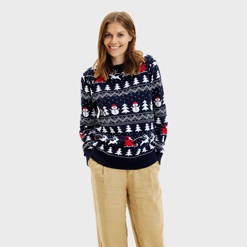 The Stylish Christmas Sweater Navy Women's