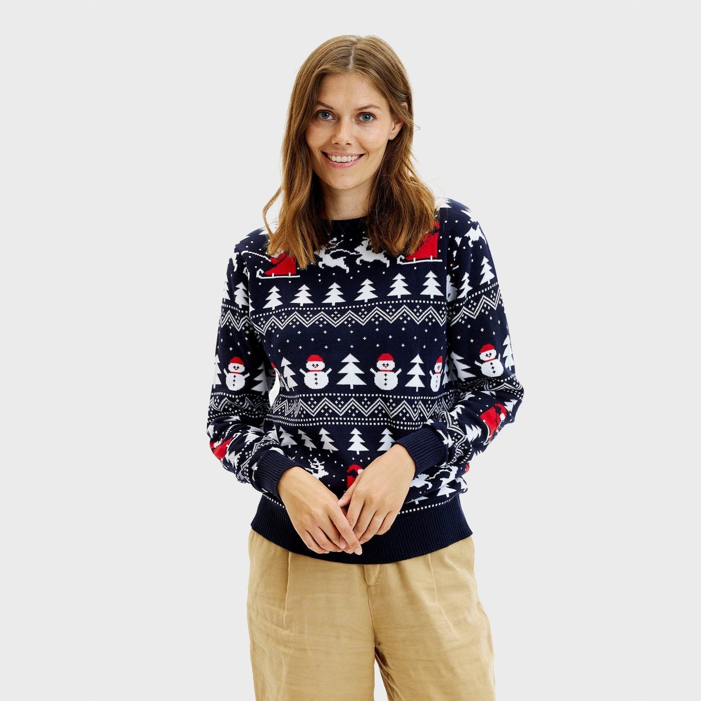 The Stylish Christmas Sweater Navy Women's
