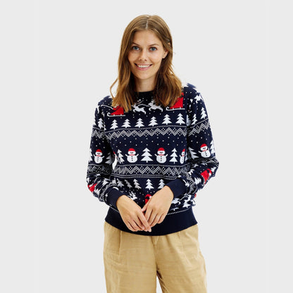 The Stylish Christmas Sweater Navy Women's