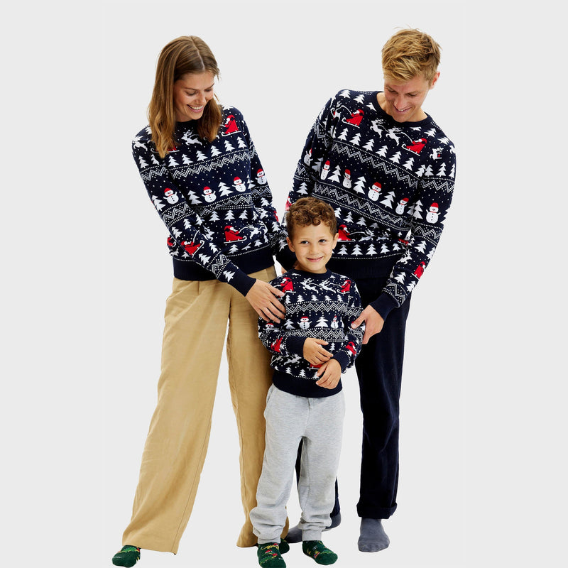 The Stylish Christmas Sweater Navy Kids