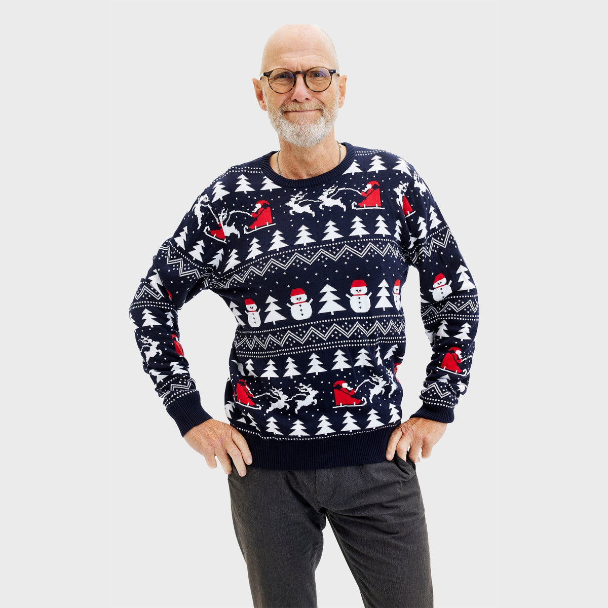 The Stylish Christmas Sweater Navy Men's