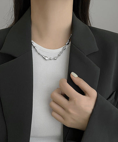 Original Design Silk Metal Overgild Asymmetrical Necklace