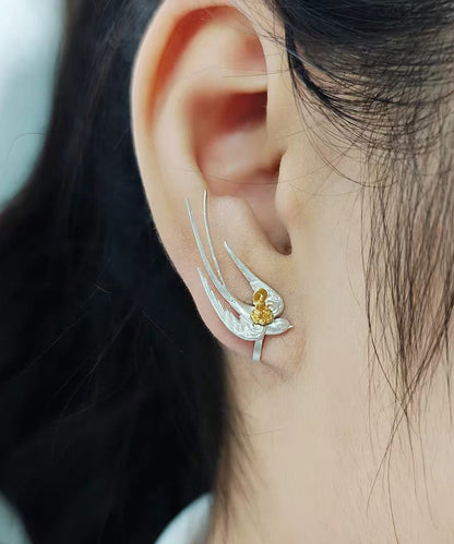 Original Silk Swallow Camel Buddha No Ear Piercings Silver Ear Clip