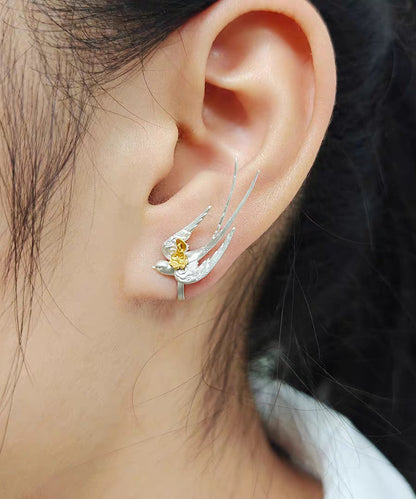 Original Silk Swallow Camel Buddha No Ear Piercings Silver Ear Clip