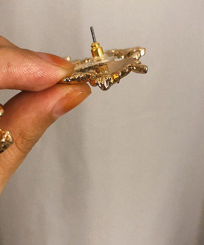 Oversize Gold Sterling Silver Overgild Dragon Drop Earrings Gh1005