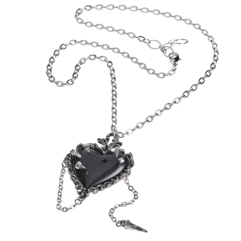 Witches Black Heart Pendant Necklace by Alchemy Gothic