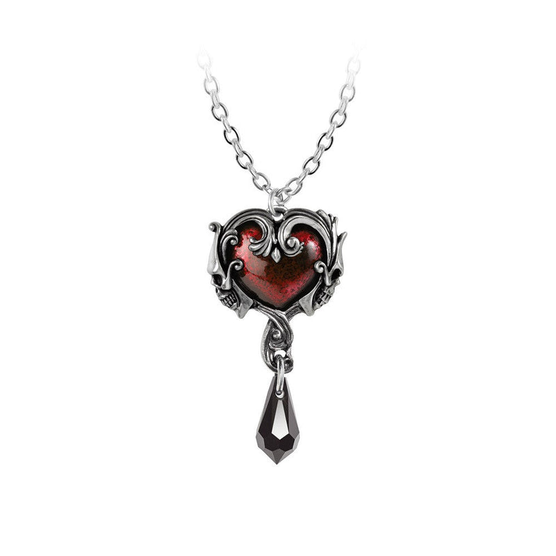 Petite Affaire Du Coeur Crystal Heart Necklace by Alchemy Gothic