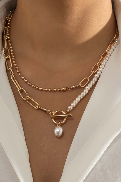 Pearl Chain Stack Necklace