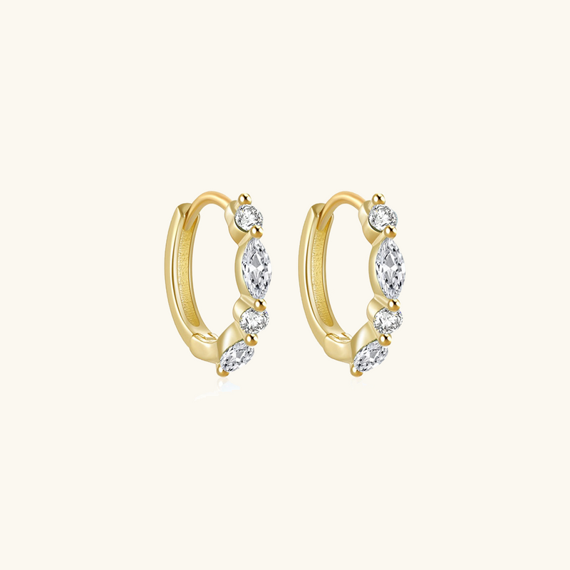 Luna Radiance - Diamond Simulant Hoop Earrings