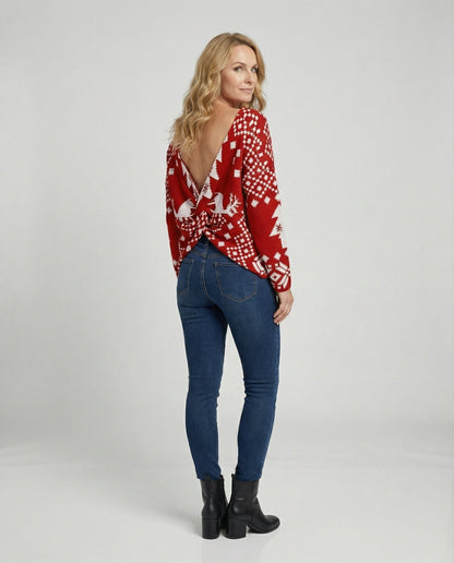 Christmas Snowflake Long-Sleeve Sweater