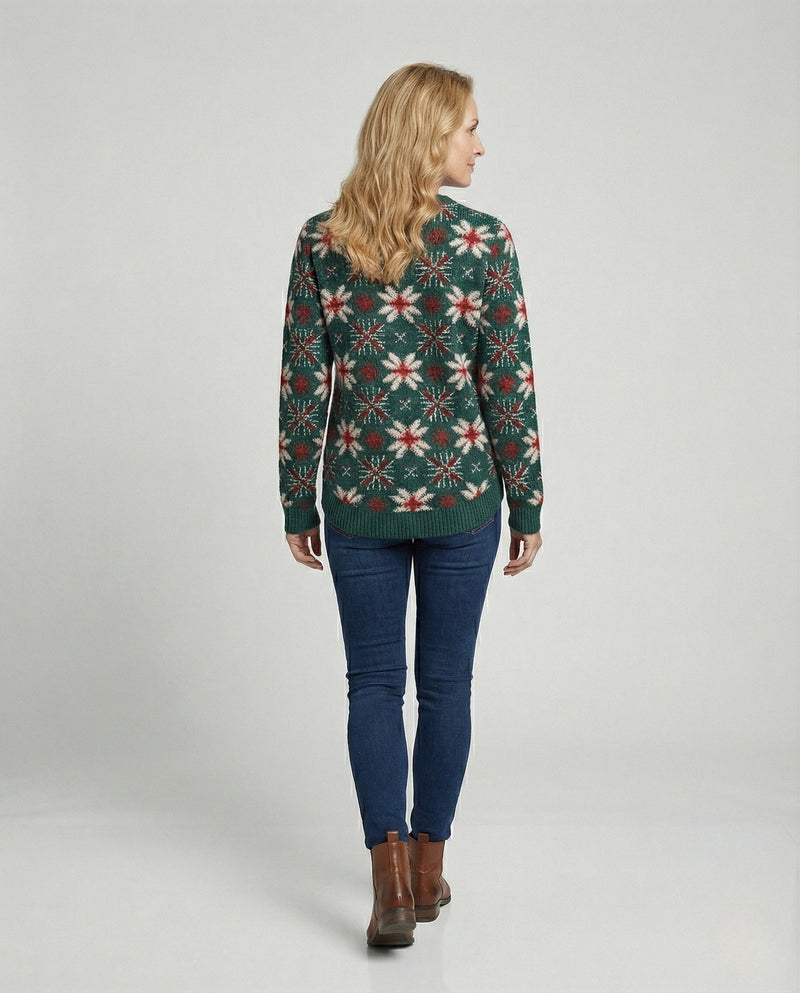 Christmas Sweater with Festive 3D Embroidery - Ideal for the Holidays, Parties & Winter