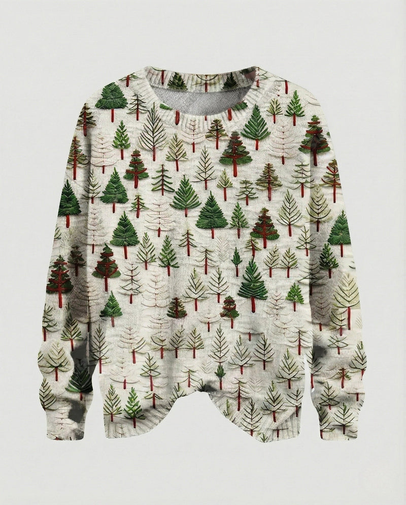 Christmas Sweater with Festive 3D Embroidery - Ideal for the Holidays, Parties & Winter