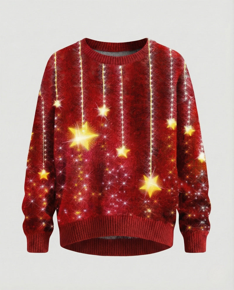 Christmas Sweater with Festive 3D Embroidery - Ideal for the Holidays, Parties & Winter