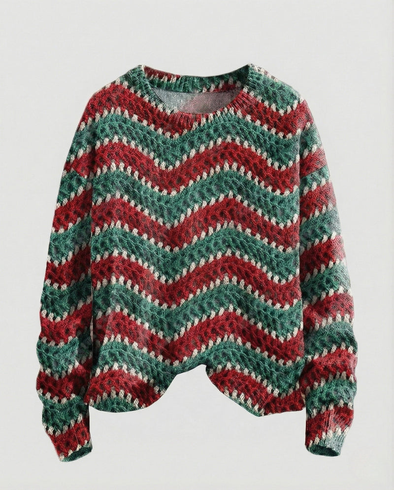 Christmas Sweater with Festive 3D Embroidery - Ideal for the Holidays, Parties & Winter