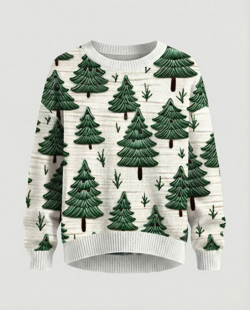 Christmas Sweater with Festive 3D Embroidery - Ideal for the Holidays, Parties & Winter