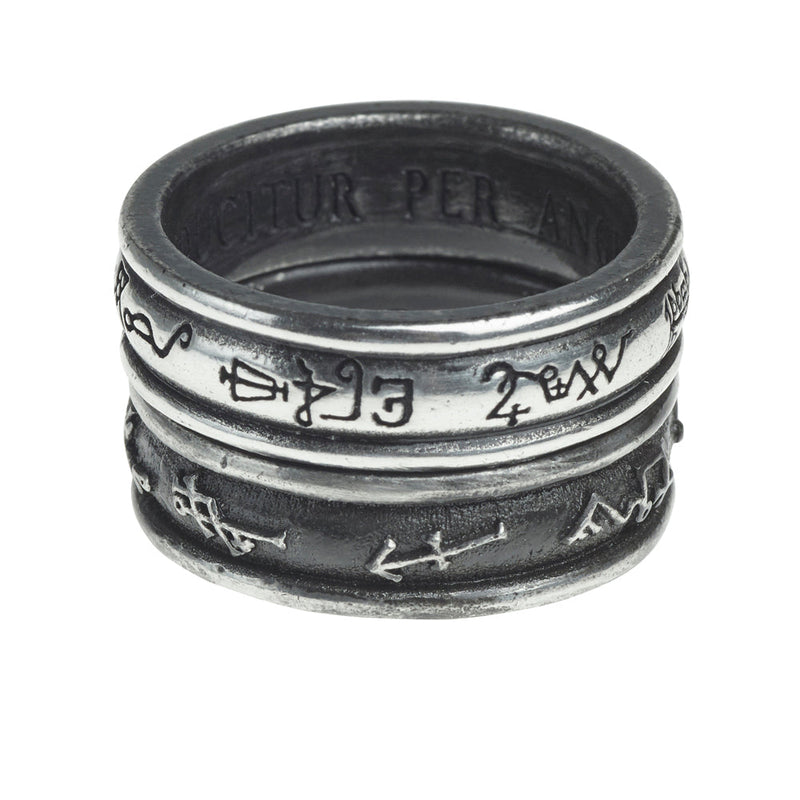Demon Black & Angel White Ring - Alchemy Gothic Stackable Matching Ringbands