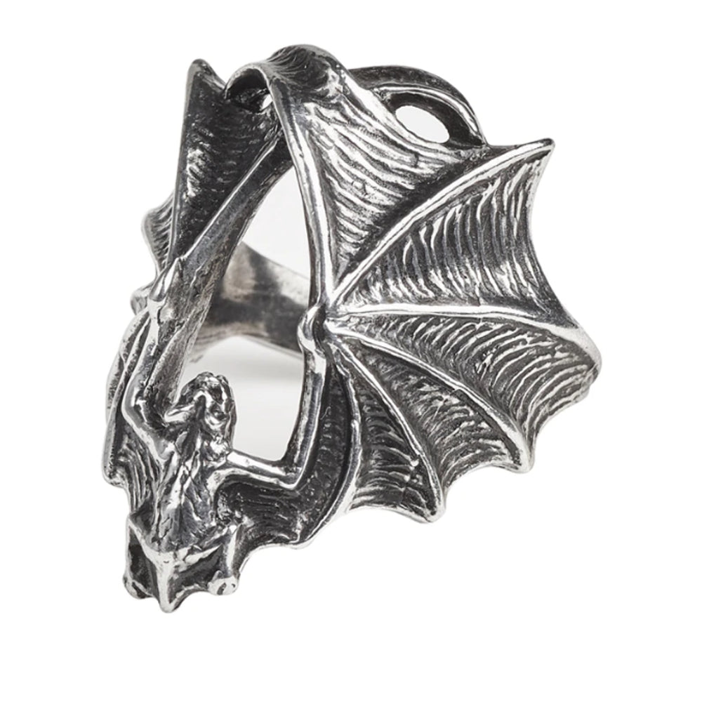 Stealth Bat Wing Ring by Alchemy Gothic