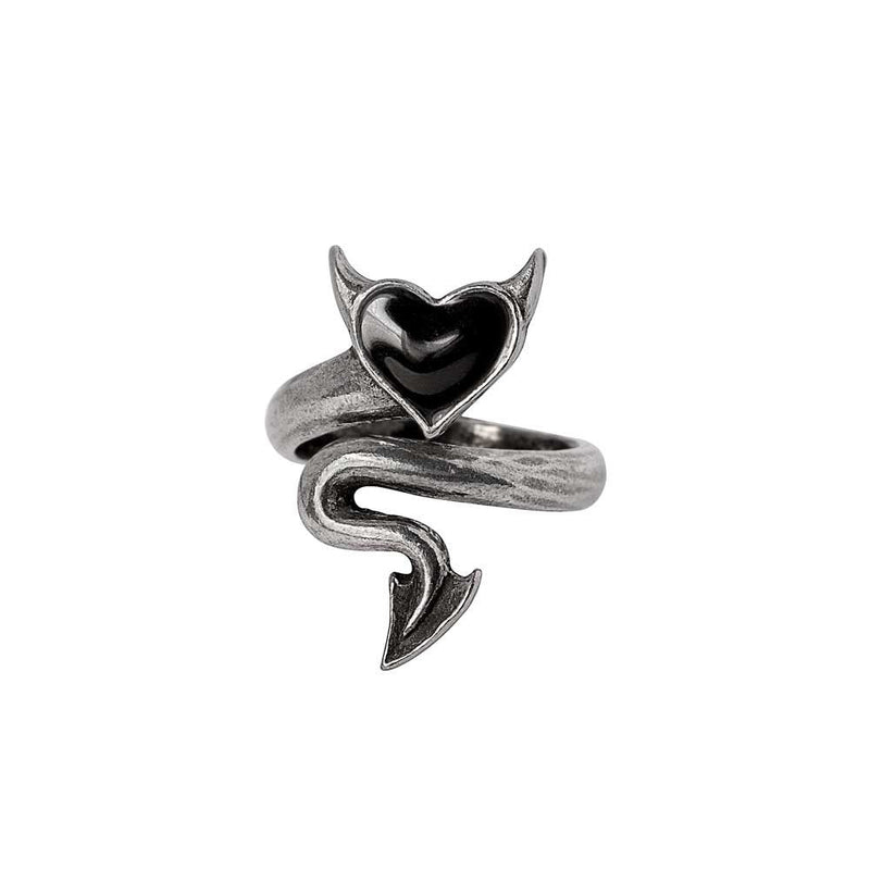 Devil Black Heart Ring by Alchemy Gothic