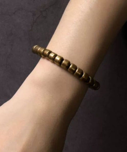 Retro Gold Copper Patchwork Bead Bracelet